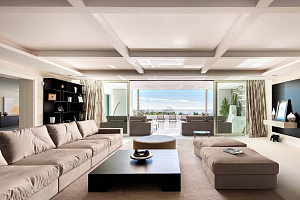 Комплект длинных диванов Элизиум с пуфом для гостиной 